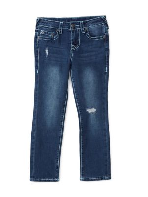 true religion blue jeans white stitching