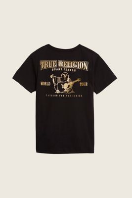 true religion black and gold t shirt