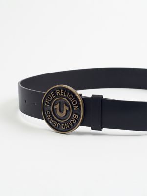 Ricky Logo Buckle Leather Belt