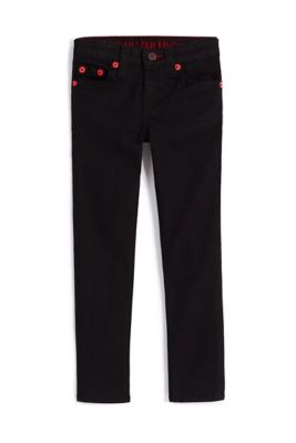 black and red true religion sweat suit