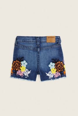 orange true religion shorts