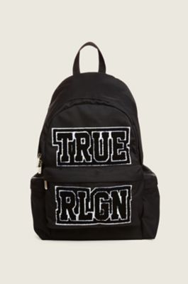 true religion backpack black and red