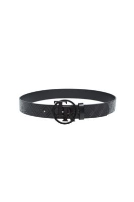 MENS TR EMBOSSED LEATHER BELT