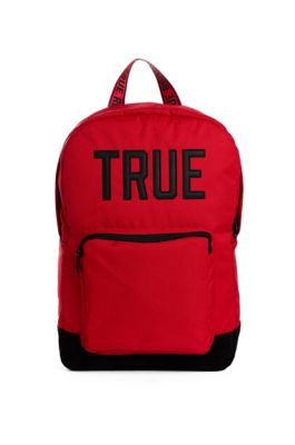 true religion backpack red and black