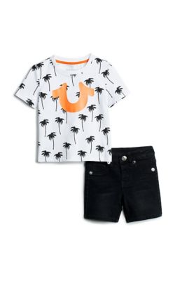 BABY BOYS PALM TEE AND SHORT SET