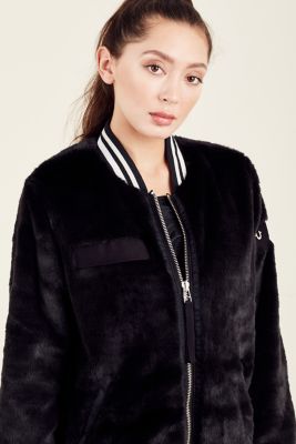 Women's Faux Fur Bomber Jacket True Religion