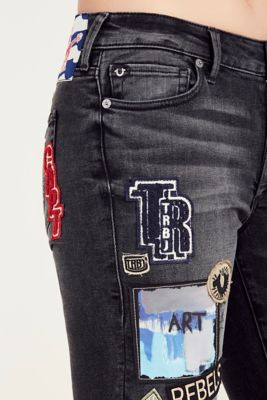 true religion jeans with patches