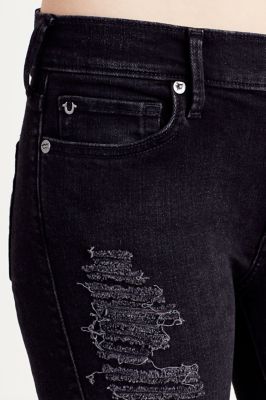 true religion black ripped jeans