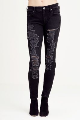 true religion black ripped jeans