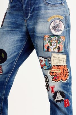 true religion jeans with patches