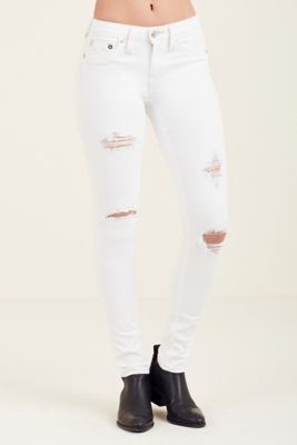 white ripped skinny jeans womens