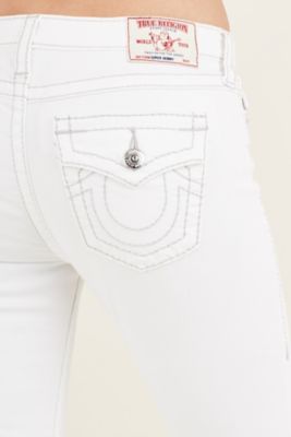 white and gold true religion jeans