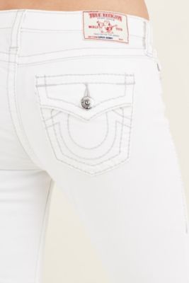 women's all white true religion jeans