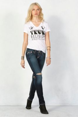 Ripped Skinny Jeans for Women - True 