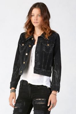 true religion denim jacket black