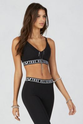 black cross back sports bra