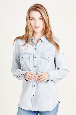 true religion denim shirt womens