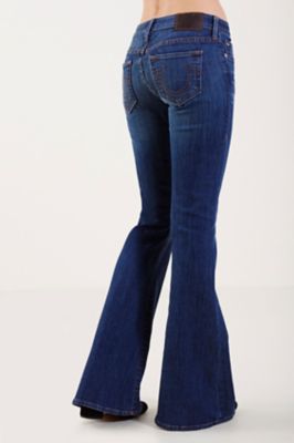 star print bell bottom jeans