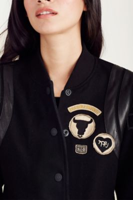 leather varsity jacket womens