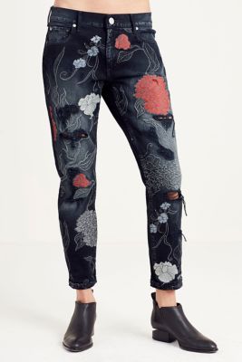 floral jeans womens