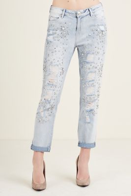 EMBELLISHED RIPPED BOYFRIEND WOMENS 