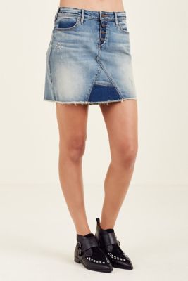 true religion long denim skirt