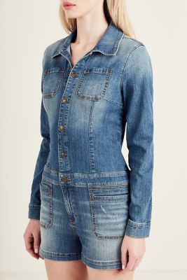 womens denim coverall