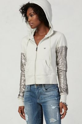 true religion cropped hoodie