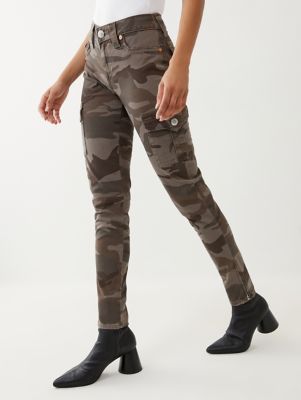 WOMENS SKINNY CAMO CARGO PANTS