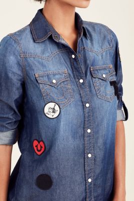 true religion denim shirt womens