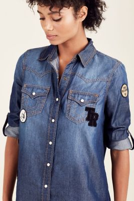 true religion denim shirt womens