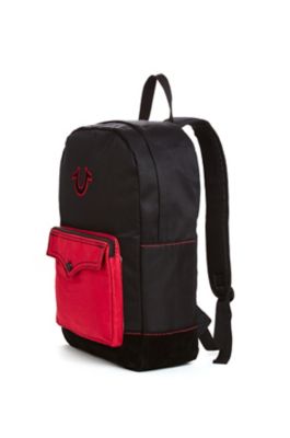 true religion backpack black and red