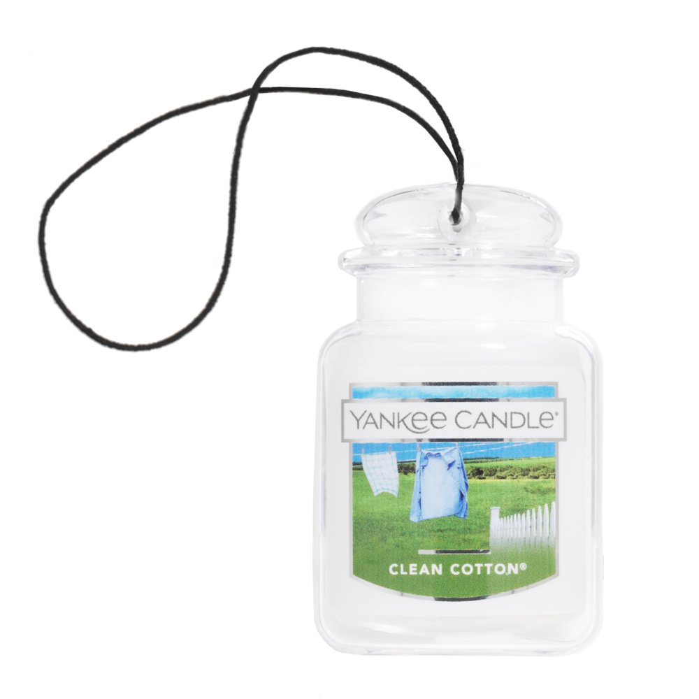 Yankee Candle Clean Cotton Car Jar Air Freshener, 3-Pack, 9654202