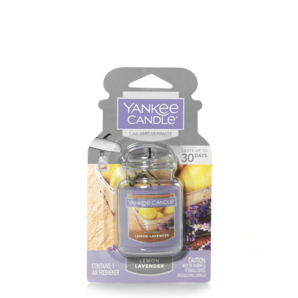 Yankee Candle - Profumatore per auto a forma di giara, candela con  fragranza Lemon Lavender (Lavanda al limone), 1 pezzo