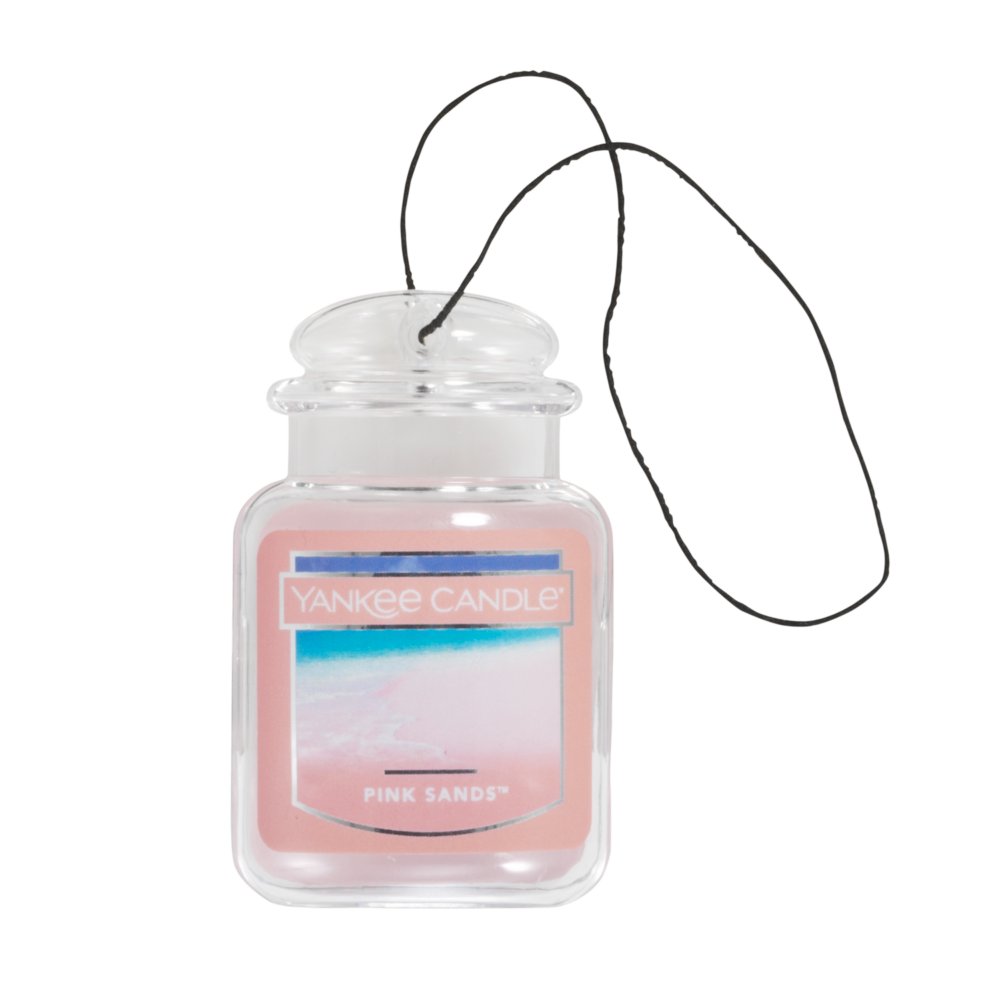 Car Freshener/diffuser Pink Sands yankee Type Hanging Wood and Glass Jar  Scented Freshie Aroma Diffuser 