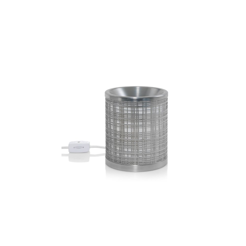 Crosshatch Silver Electric Wax Melts Warmer with LED Wax Warmers
