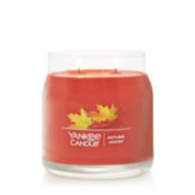 autumn leaves signature two wick medium jar candle without lid on transparent background image number 1