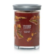 signature woodland road trip large tumbler candle with lid on
