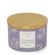 plumberry crepe cone three wick candle