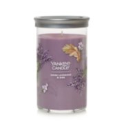 dried lavender and oak signature medium pillar candle