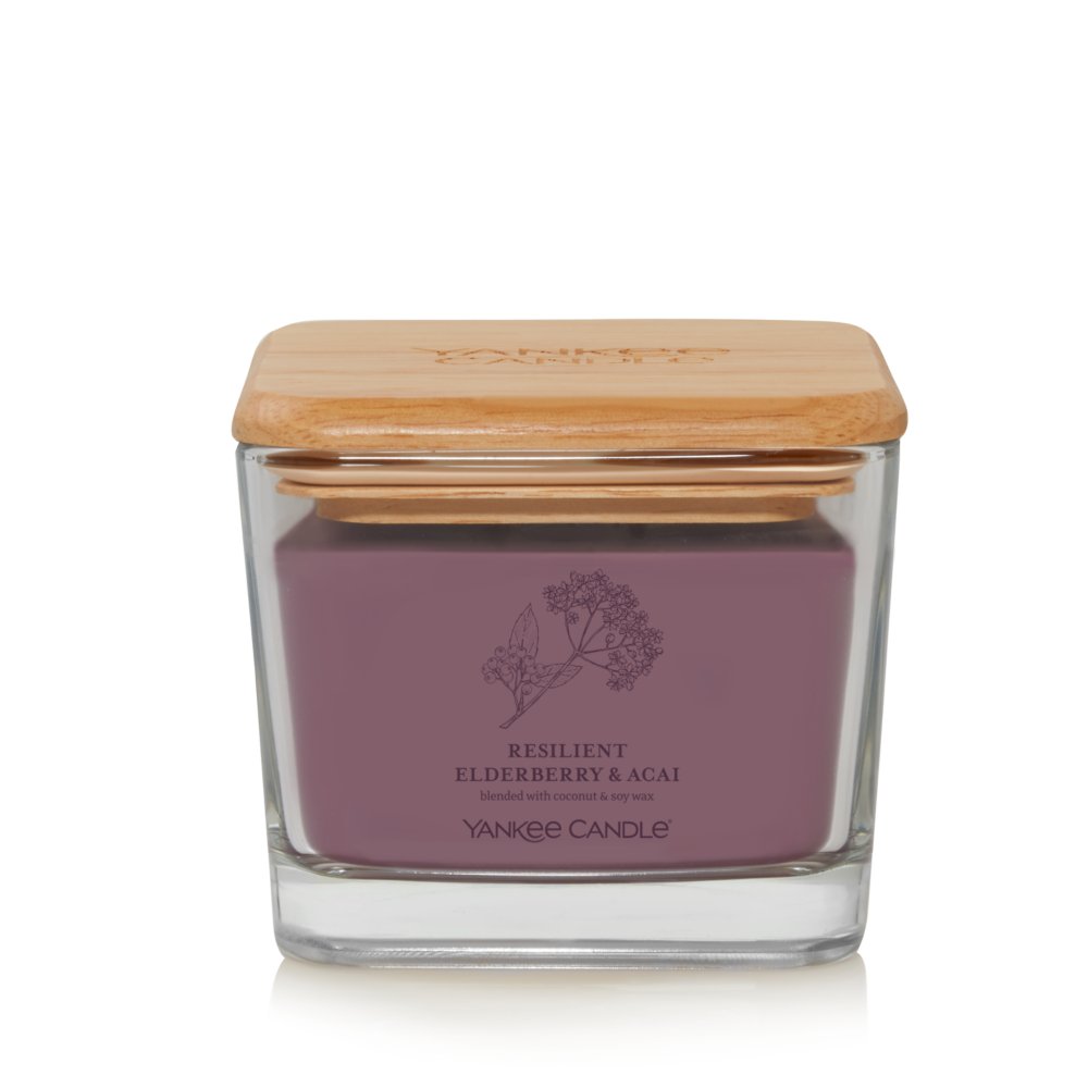 Resilient Elderberry & Acai Well Living Medium Square Candle Medium Square Candles Yankee Candle