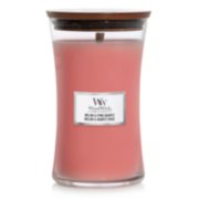 melon and pink quartz large hourglass candle