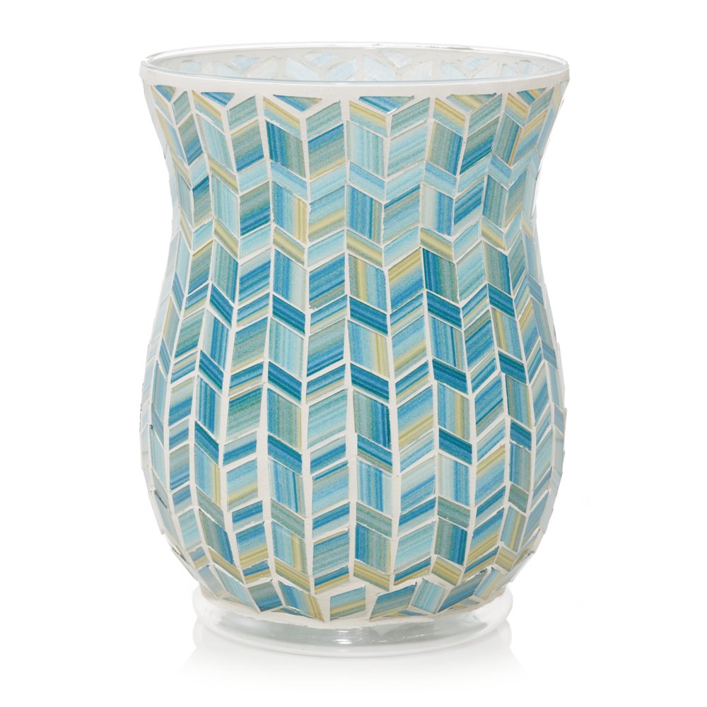 Blue Mosaic Hurricane Jar Candle Holder Jar Candle Holders Yankee
