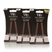 three woodwick coastal sunset auto reeds refill sticks in packaging