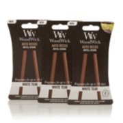 three woodwick white teak auto reeds refill sticks in packaging