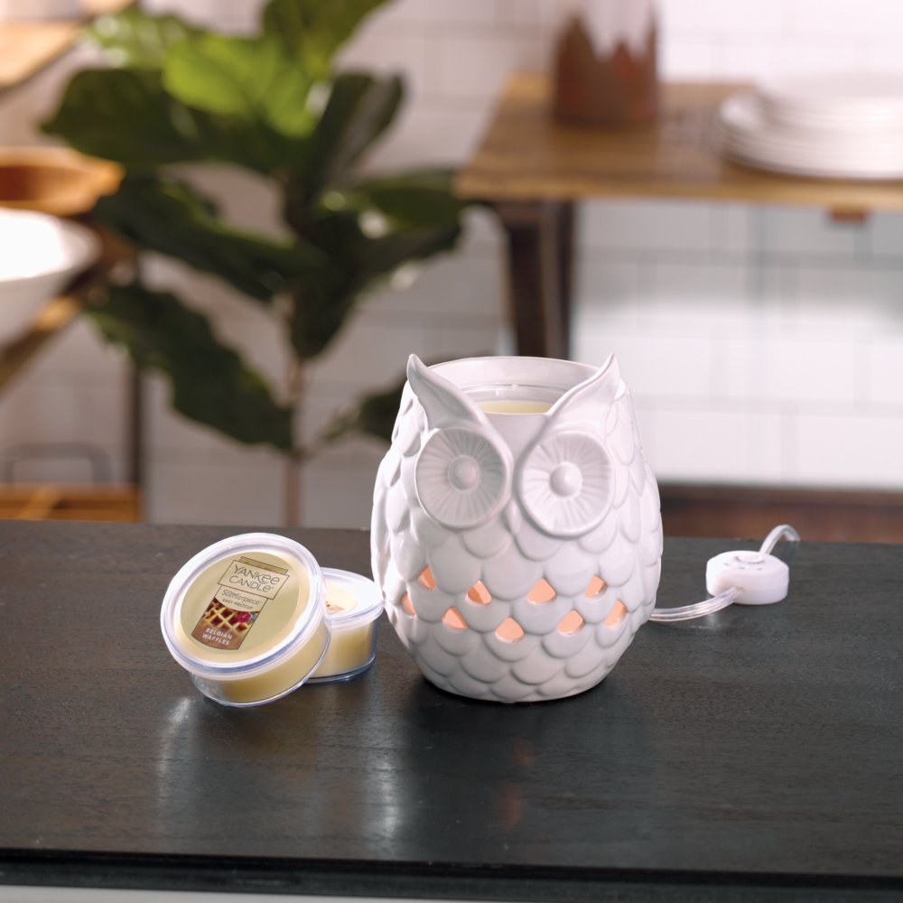 Yankee Candle 1341690 Scenterpiece Easy MeltCup Warmer with Timer -Owl, White