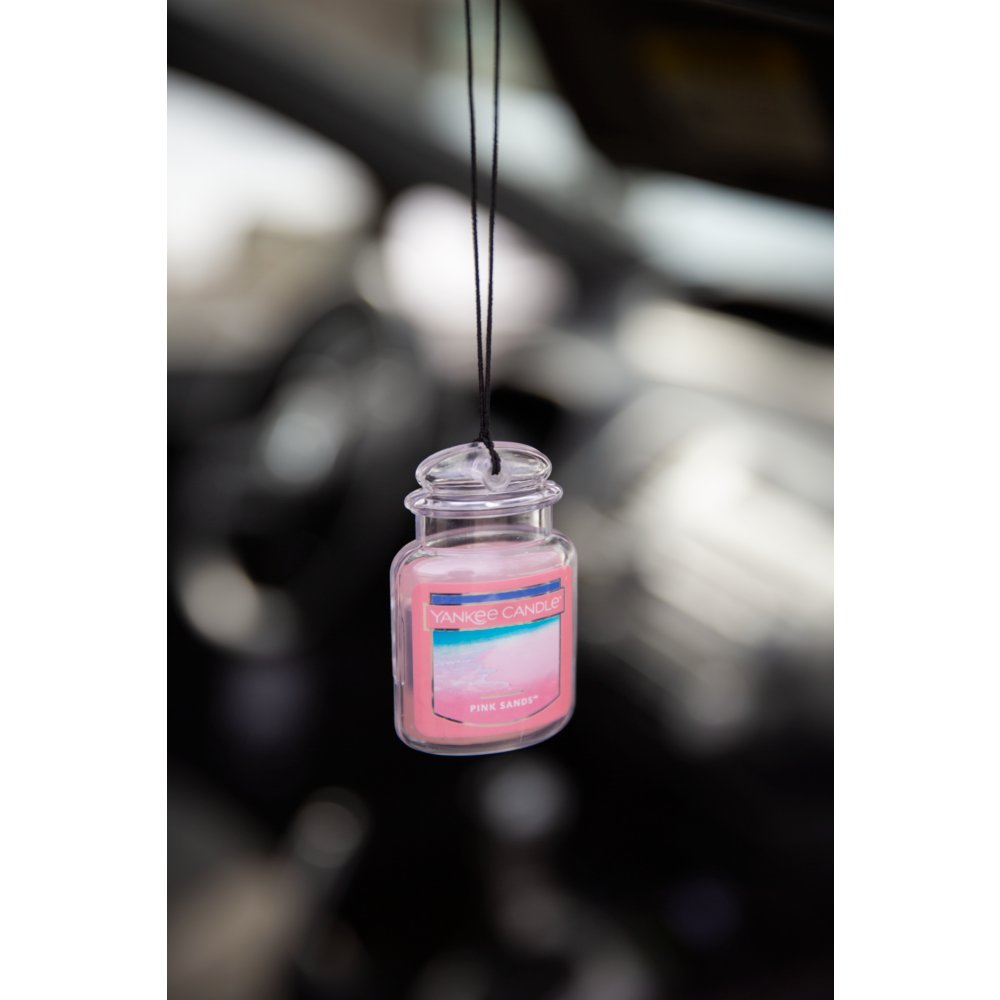 Yankee Candle Car Jar Ultimate Pink Sands Scent, Hanging Car Air Freshener,  1 Count 