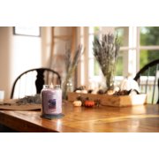 dried lavender and oak large jar candles on table image number 5