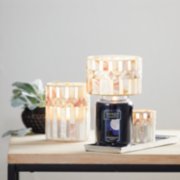 midsummers night large jar candle with jar candle shade and jar holder and tea light holder and tray on table image number 5