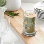 sage and citrus signature large tumbler candle on table image number 3